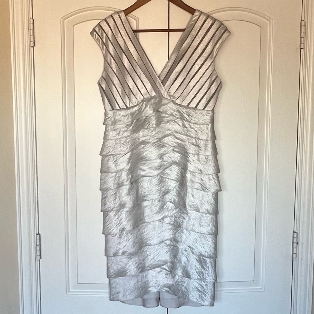 Adrianna Pappel Champaign Tier Dress Size 10